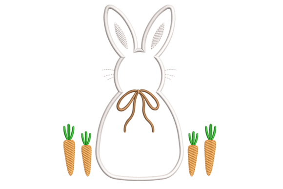 Bunny with Carrots Embroidery
