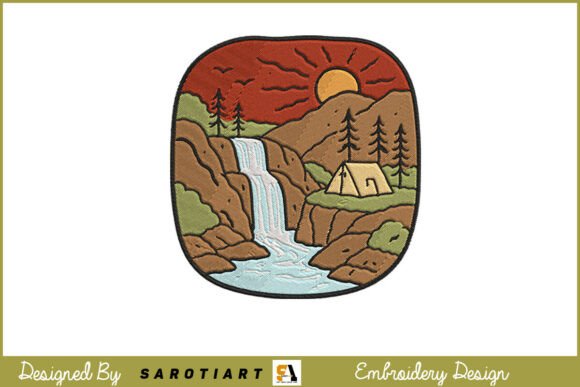 Camping Theme Embroidery Design