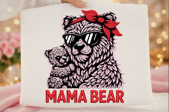 Faux Embroidery Mama Bear Mother’s Day