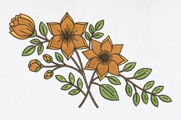 Flowers Branch Embroidery
