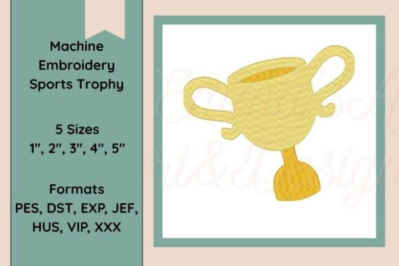 Sports Trophy Embroidery Design